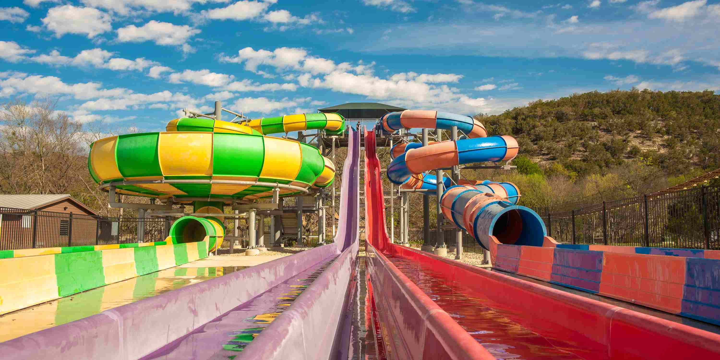 Water slides at Camp Fimfo