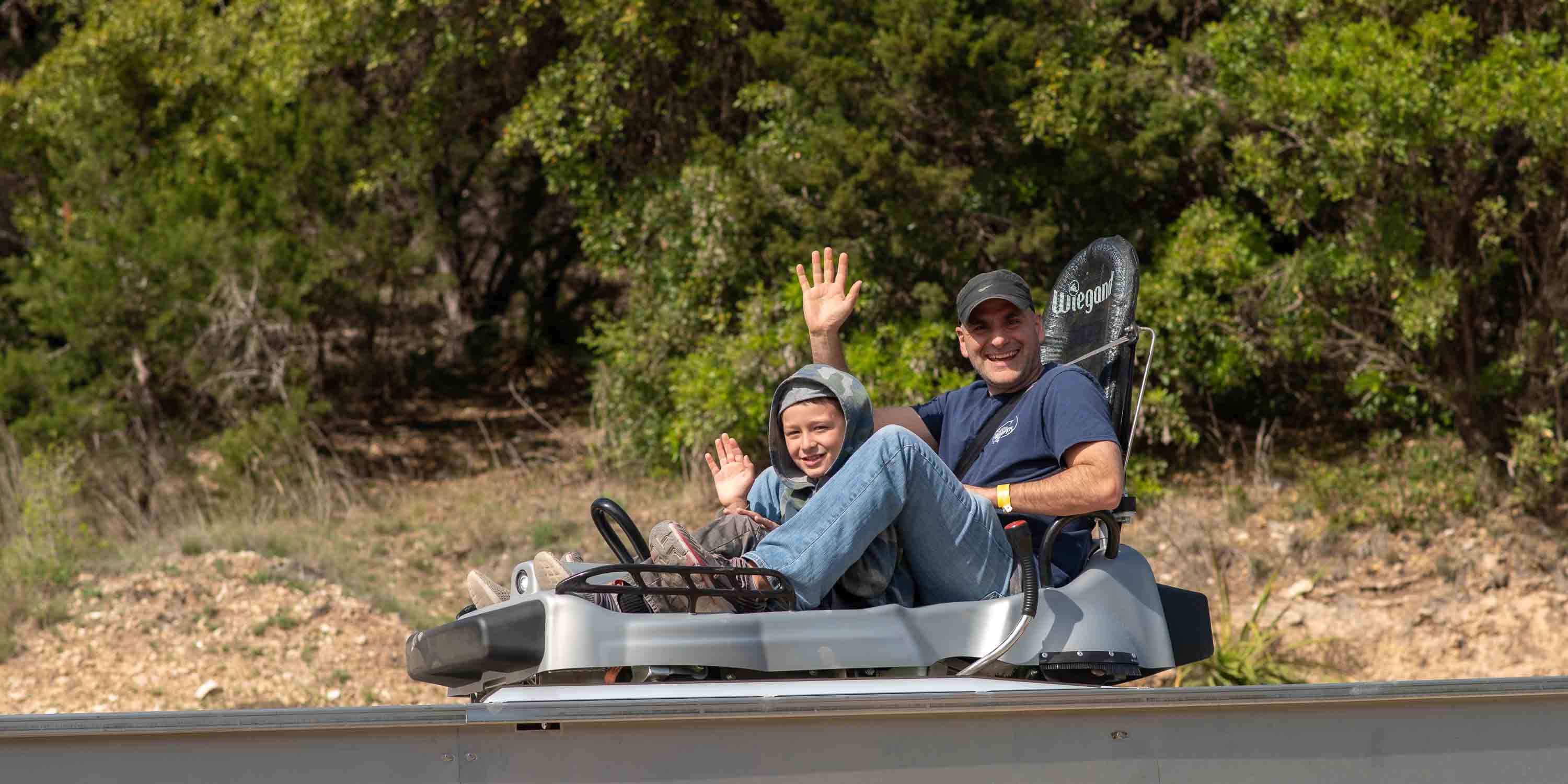 The Cliff Carver alpine coaster at Camp Fimfo Texas Hill Country