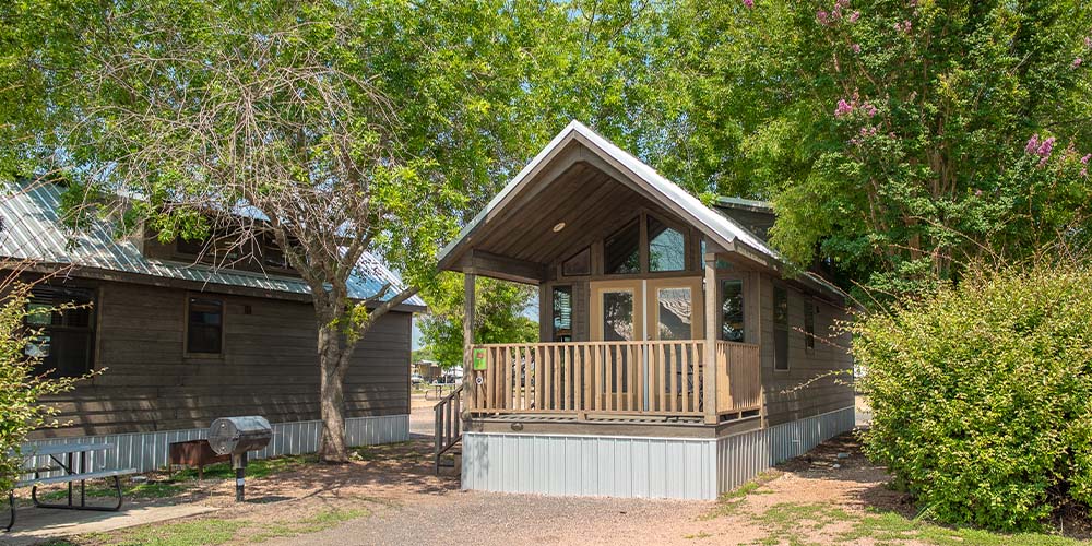 One of our Hill Country Cabins surrounded by beautiful nature. 