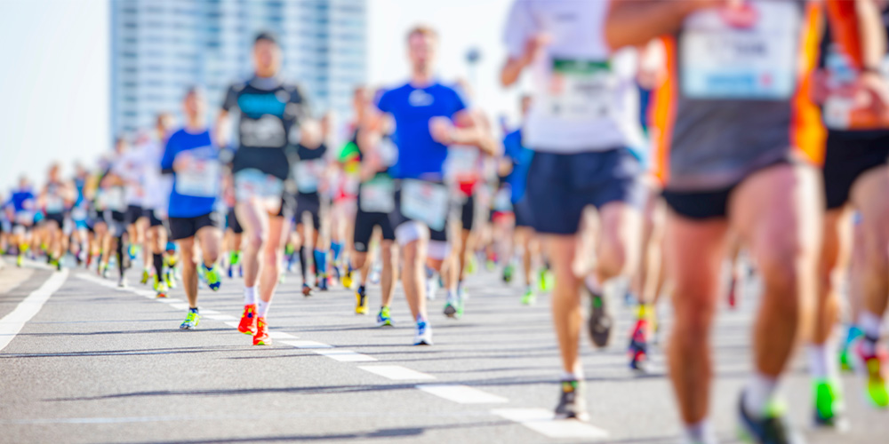 People running at the Cleveland Marathon - a top thing to do in Cleveland, OH.