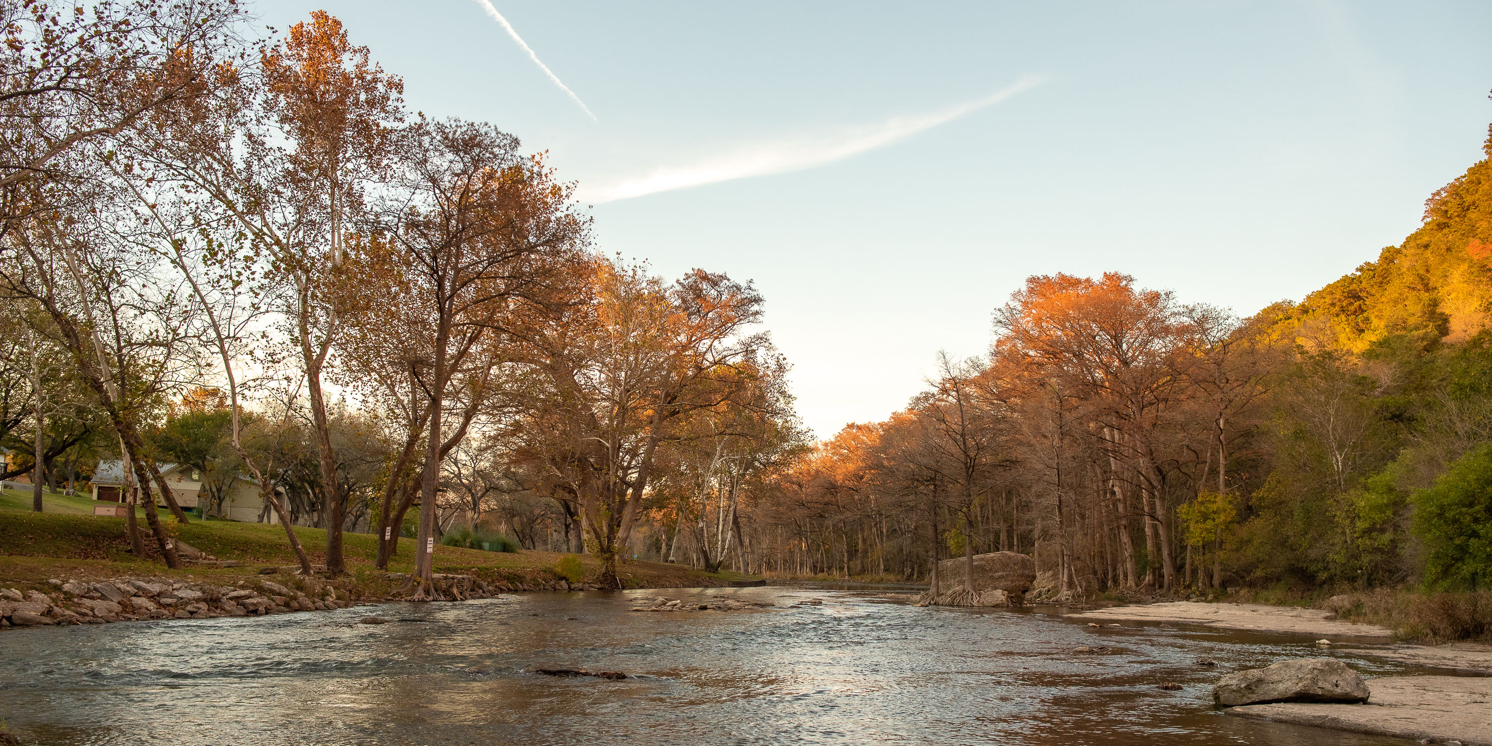 Take advantage of the Guadalupe River trout stocking access point near Camp Fimfo Texas Hill Country.