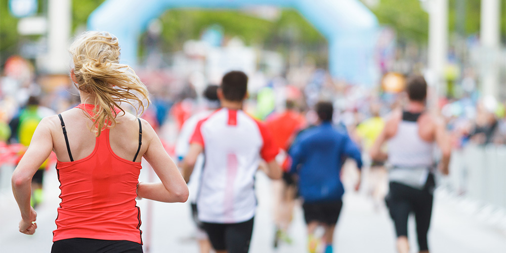 People running during the HOPS TROT 5k event in Atlantic City.