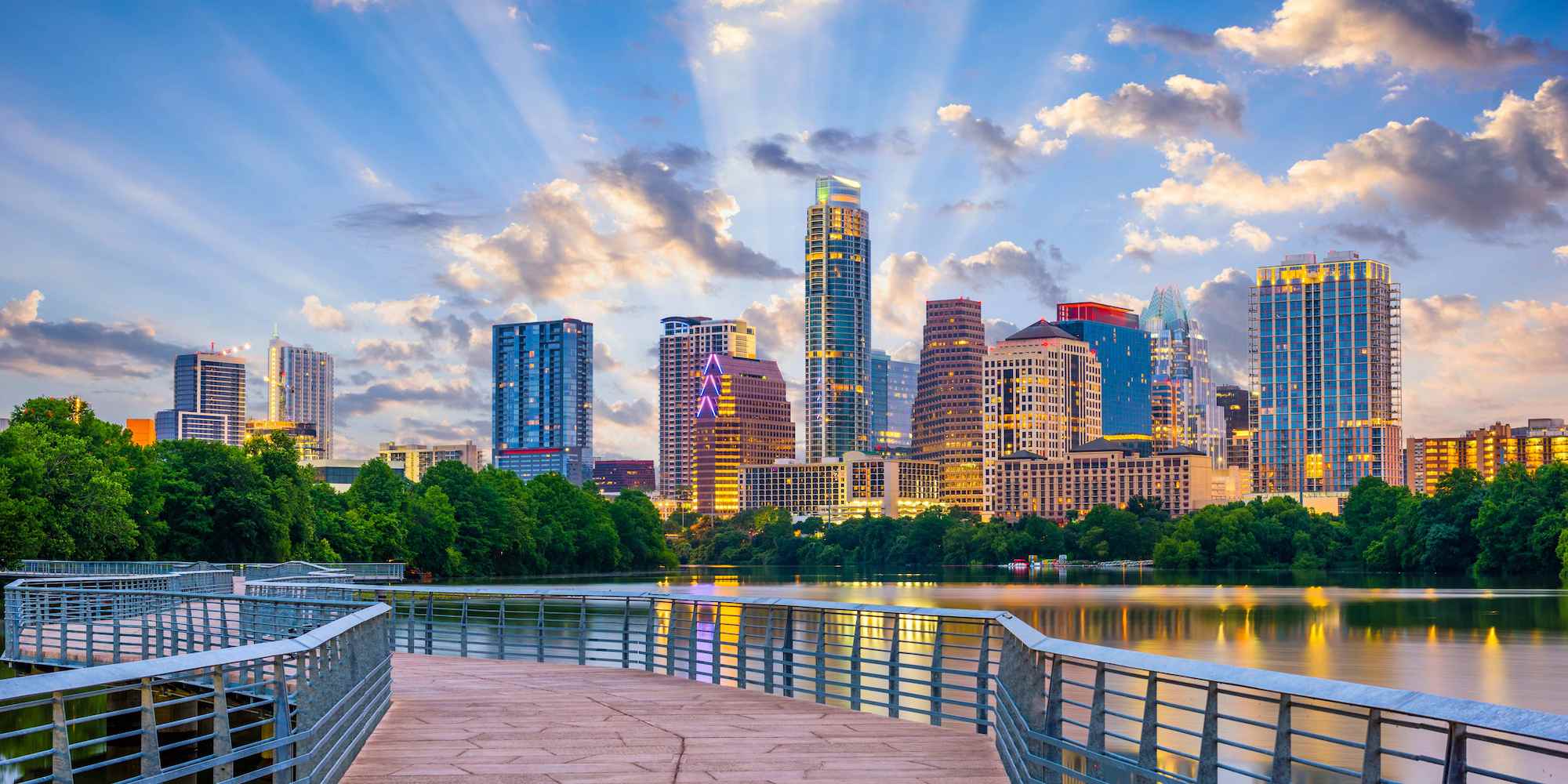 The downtown Austin city skyline