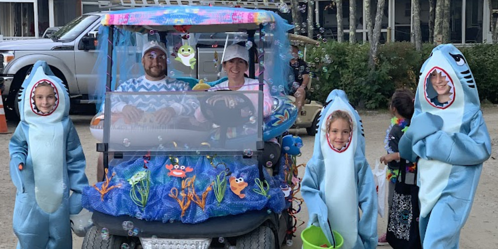 Put your creative caps on and decorate your golf cart during your Halloween camping trip!