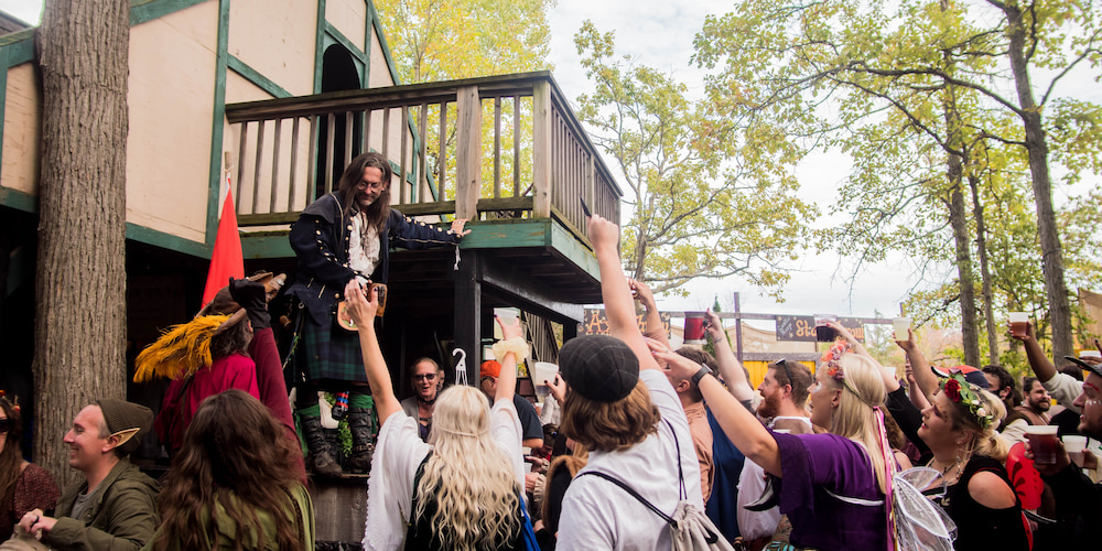 Crowd gathering for the Carolina Renaissance Festival.