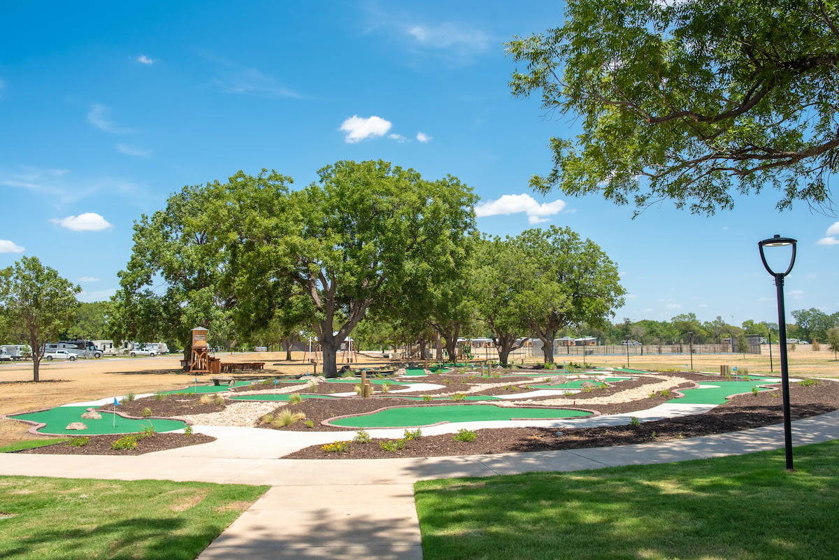 mini golf course at Camp Fimfo Waco