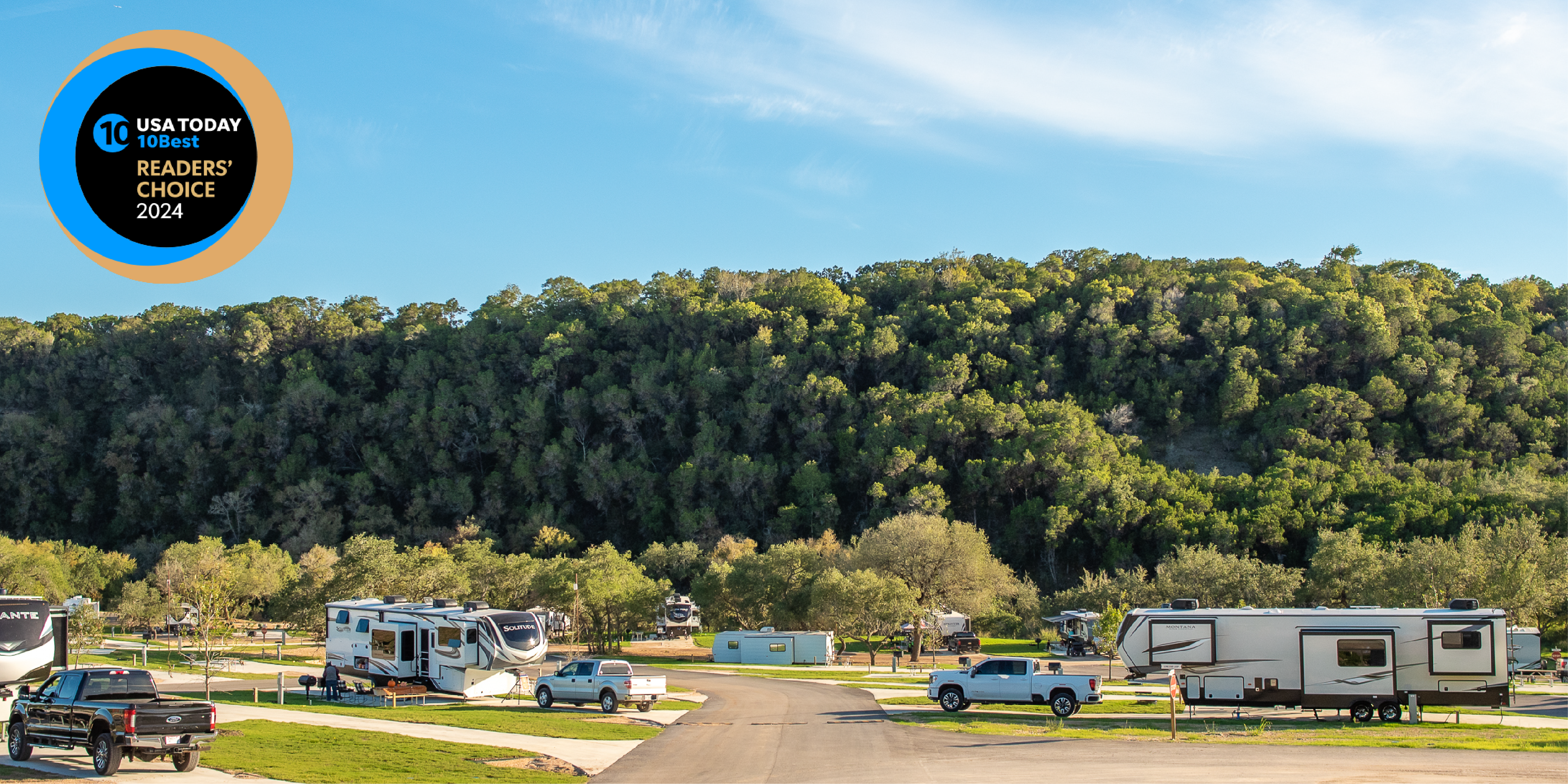 Camp Fimfo Texas Hill Country, a luxury RV resort in New Braunfels, TX