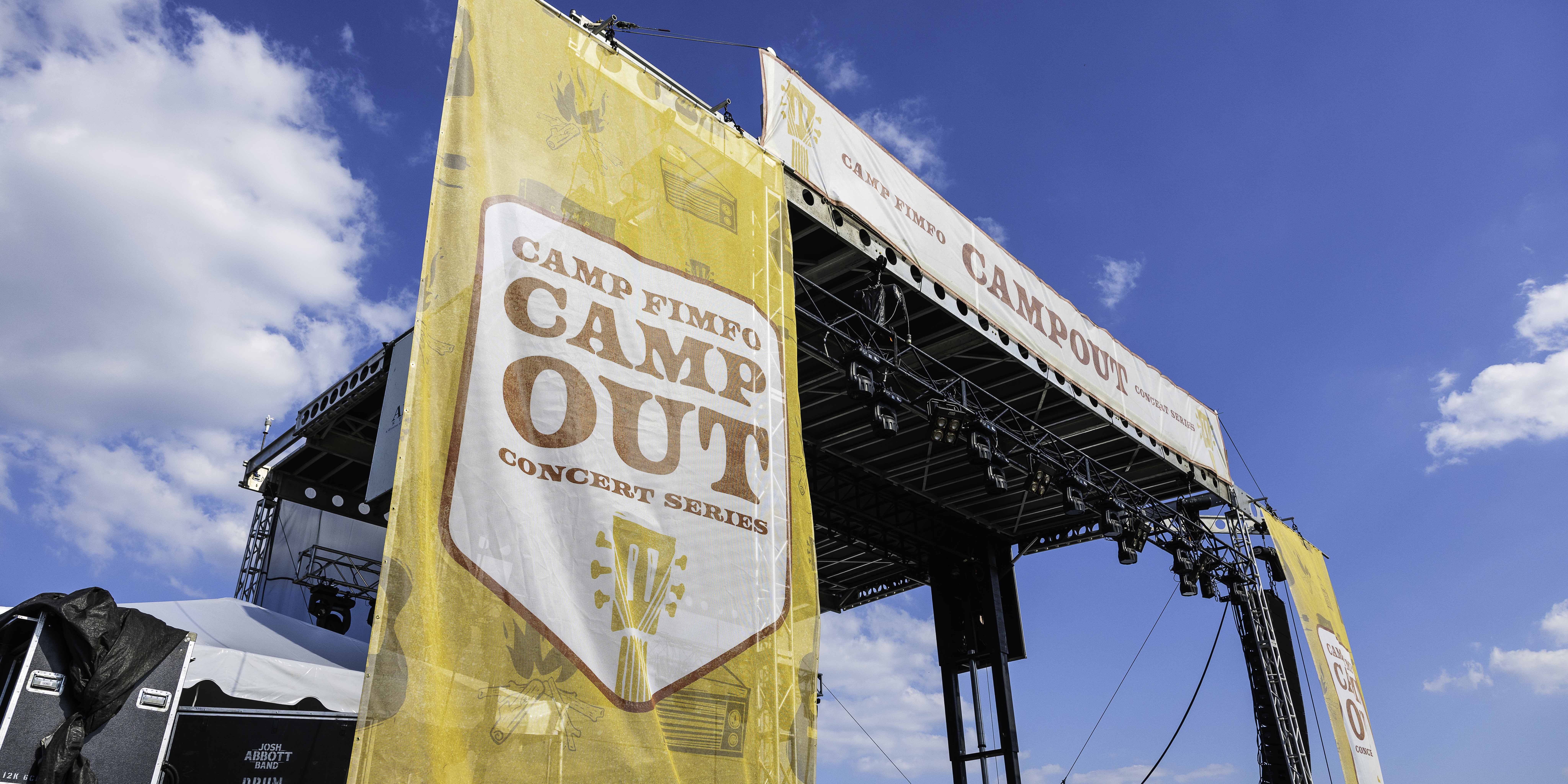The stage at the Camp Fimfo Campout Concert Series in Waco, Texas