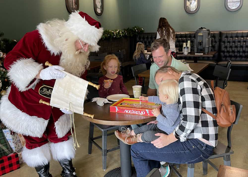 Santa visting Camp Fimfo Waco guests