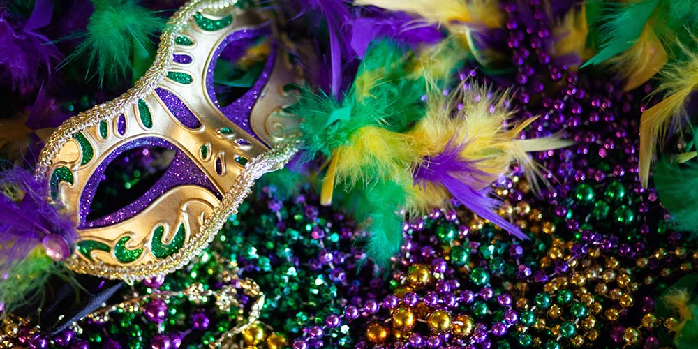 Celebrate Mardi Gras the best way in downtown San Antonio with beads and masks. 