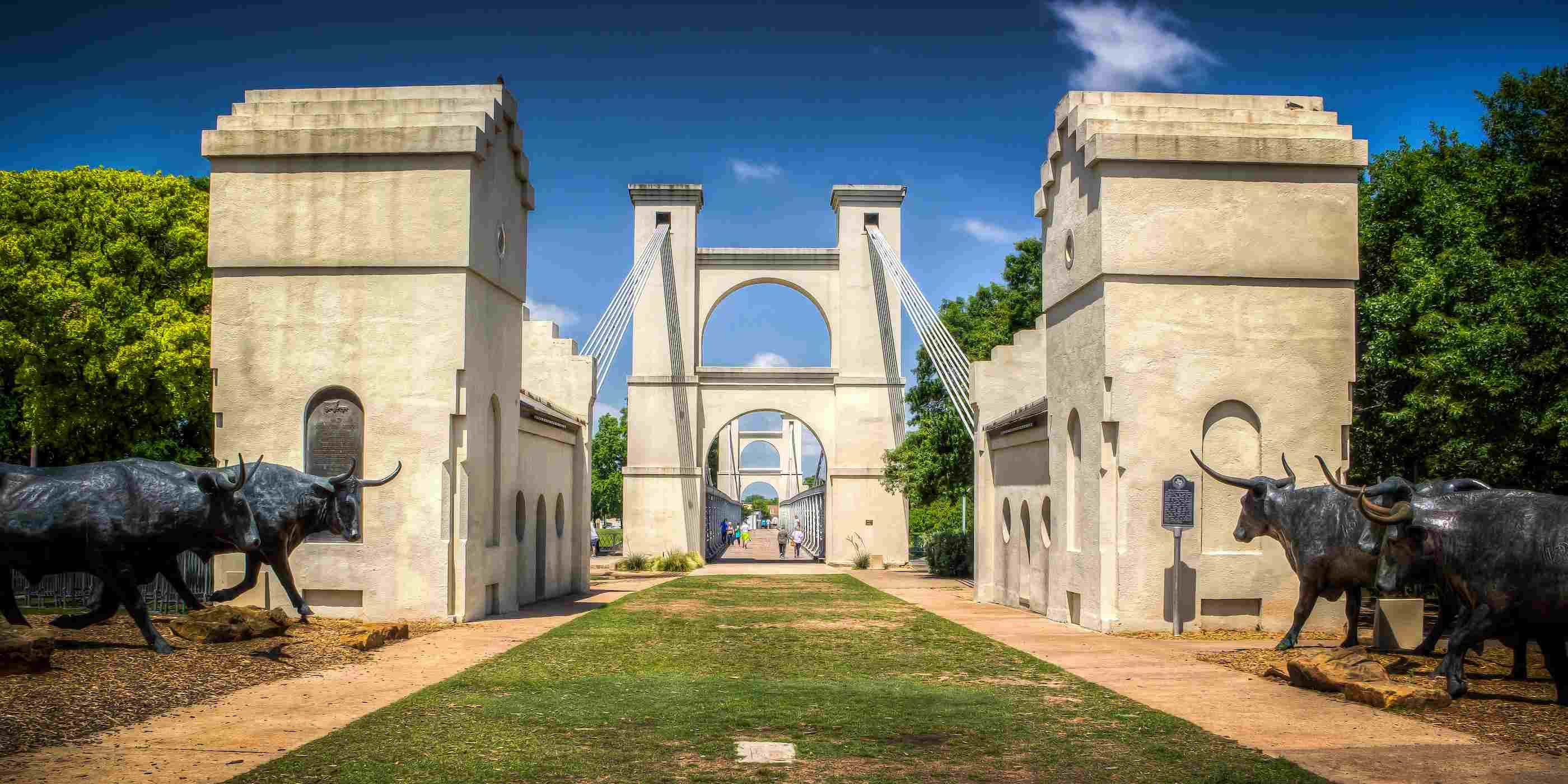 The iconic Waco Suspension Bridge in Waco, TX