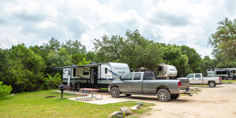 Our Red Carpet RV Sites are a great option when camping at our Hill Country RV park.