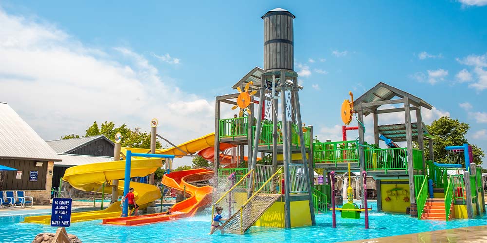 Kids playing at our Water Zone on a warm day.