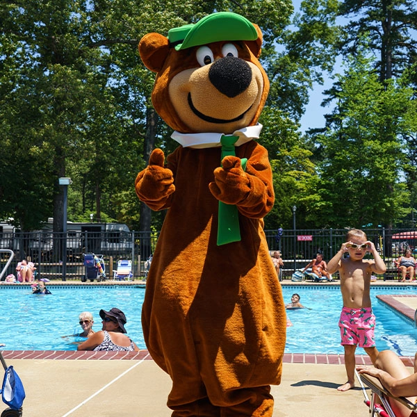 Yogi bear from a Yogi Bear Jellystone Park Campground near me in Williamstown NJ