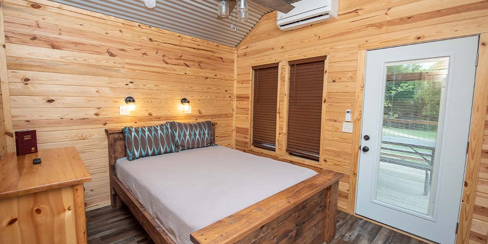 Stay at one of our comfortable, cozy cabins during your fall camping adventure!