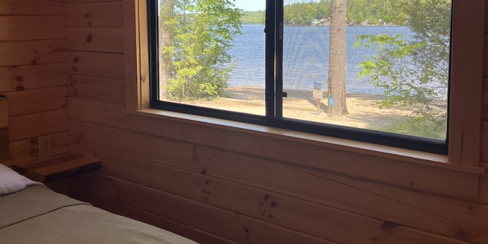 You have lakeviews right from your bedroom window when you book one of our cabins!