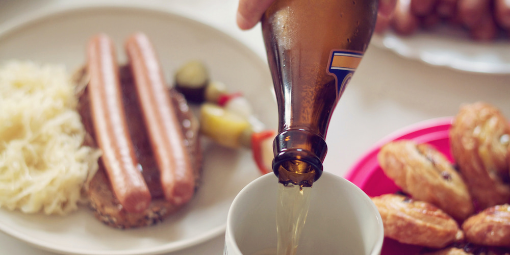 Beer being poured in mug during Fort Wayne's Germanfest event.