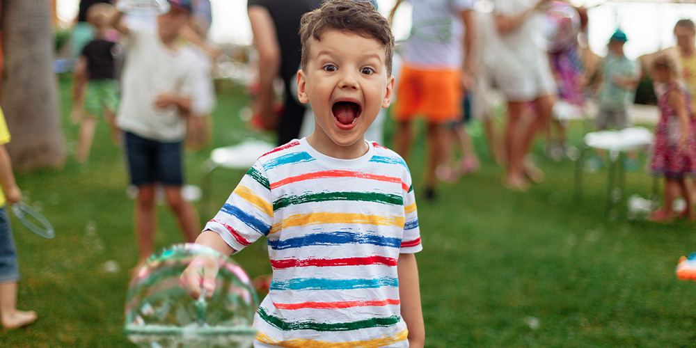 The Gazilion Bubble Show features children playing with bubbles during this Houston event.