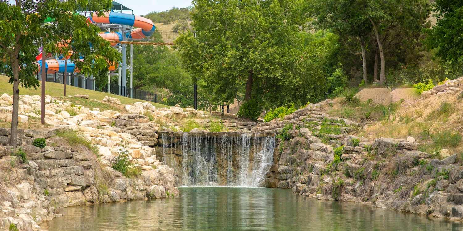 The swimming hole at Camp Fimfo Texas Hill Country