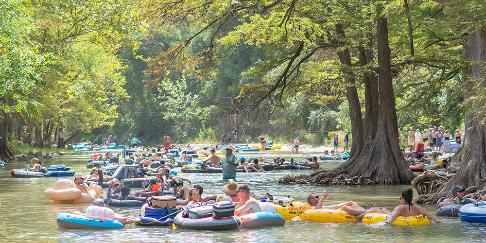 Floating the Guadalupe River is one of campers favorite things to do in Texas Hill Country. 