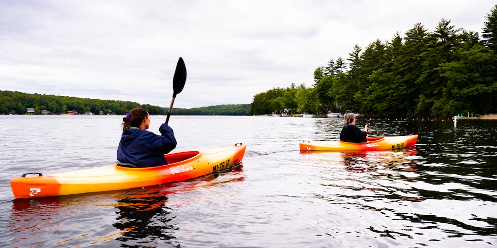 Paddle down our beautiful lake when you rent a kayak or paddleboat!