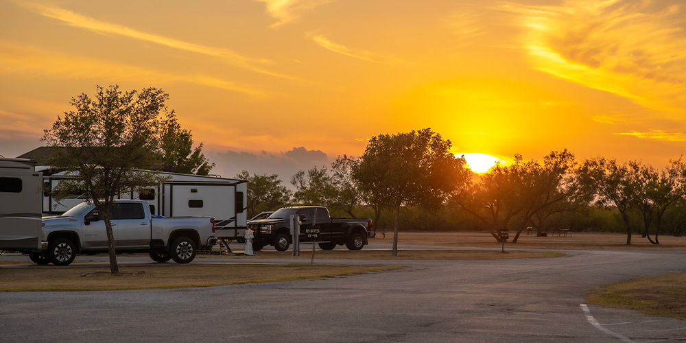 Enjoy great sunsets at our Texas campground.