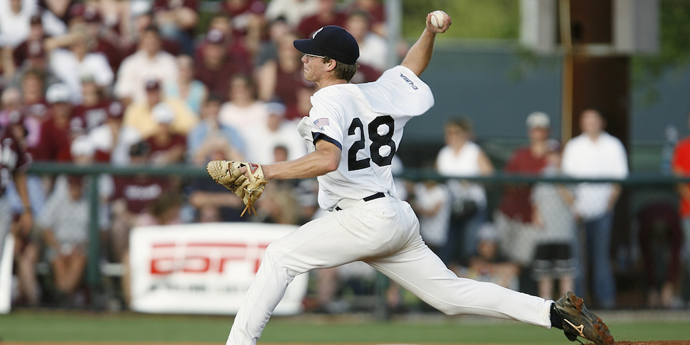 Man throwing baseball pitch during the Fort Wayne TinCaps game!