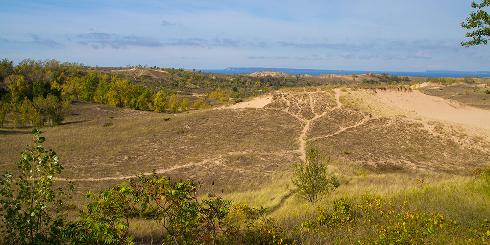 The Sleeping Bear Trails are one of the best hiking trails close to Traverse City. 