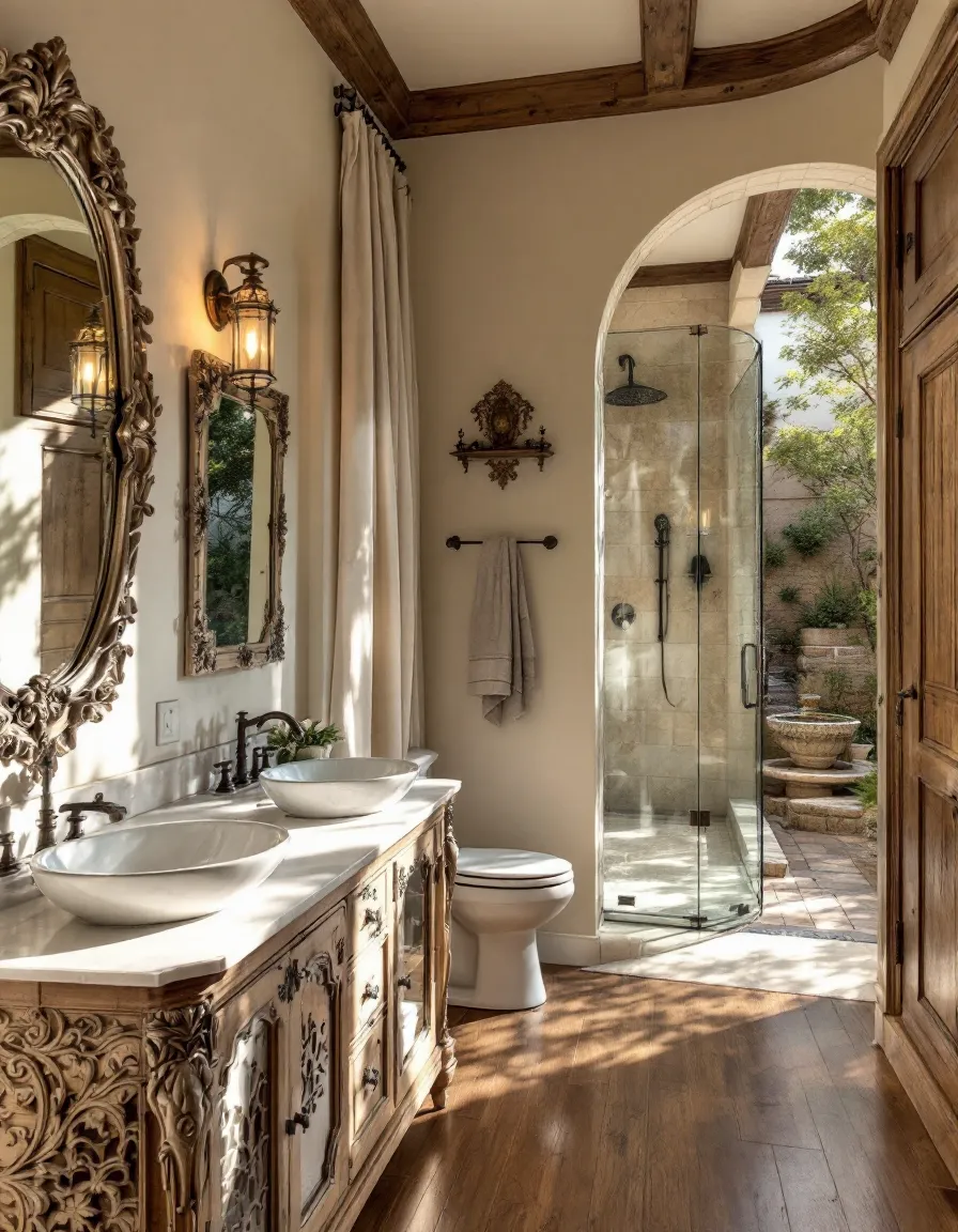Classic Mediterranean Bathroom Inspiration | Muse by Wayfair, image size:896x1152