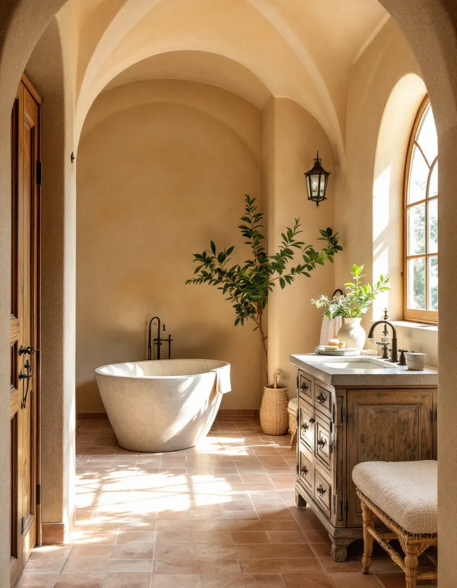 Mediterranean Bathroom Retreat Inspiration | Muse by Wayfair, image size:896x1152