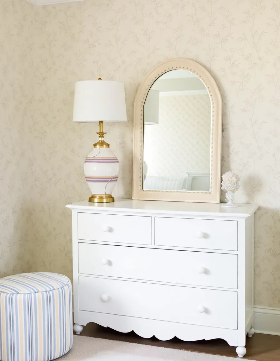 Cream Colored Dresser With Antique Brass Hardware Inspiration | Muse by Wayfair Cream Colored Dresser With Antique Brass Hardware Inspiration | Muse by Wayfair