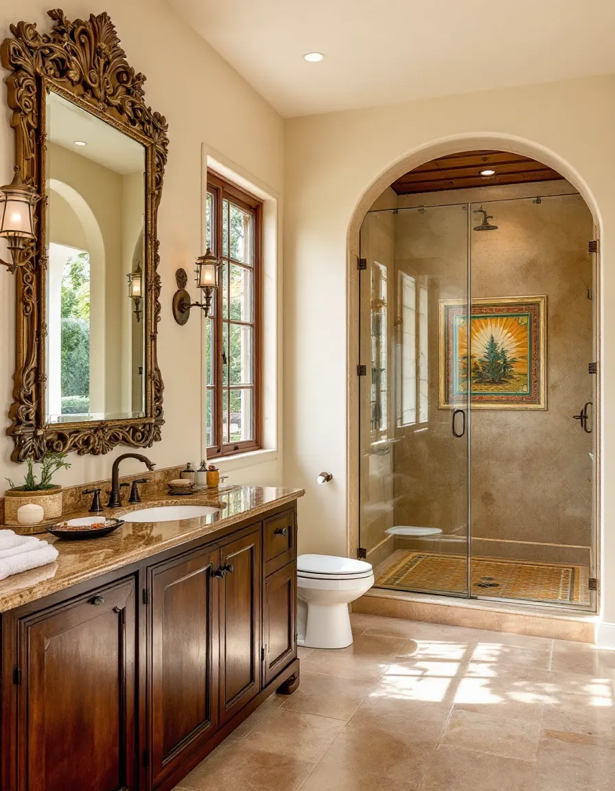Classic Mediterranean Bathroom Inspiration | Muse by Wayfair, image size:896x1152
