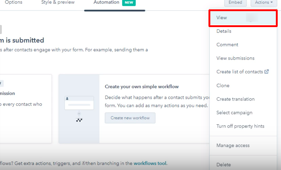 form setup