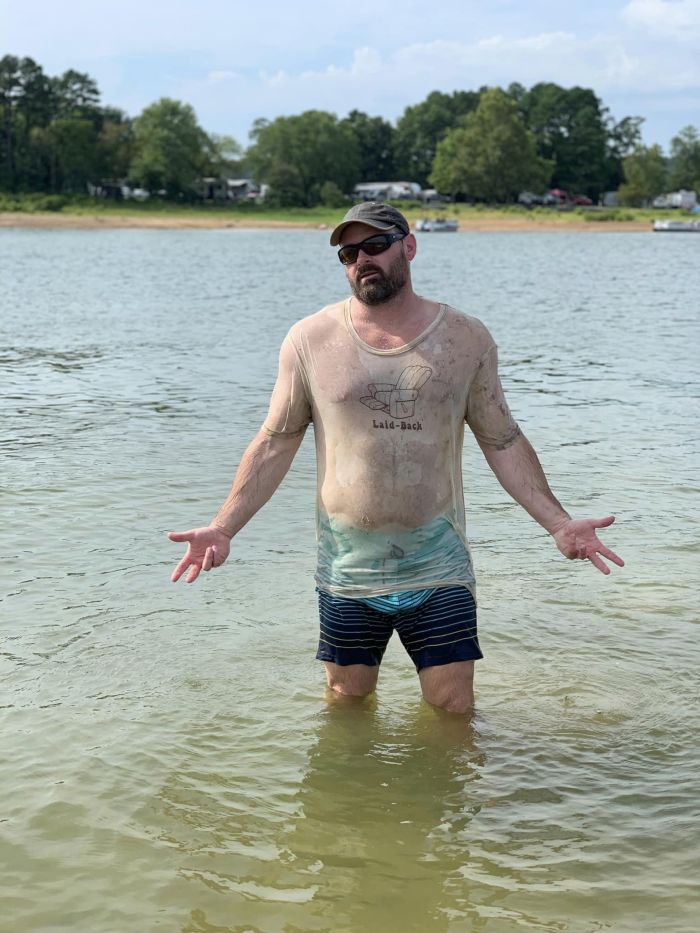 I found this shirt in the lake. It's quite possibly the thinnest shirt that can still maintain properties of a solid.&nbsp;