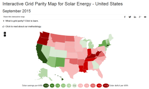 WhatNextNow Solar Interactive Grid Parity Map for Residential Solar in the U.S.