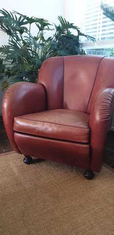 Vintage leather club armchair