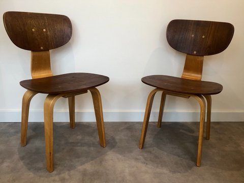 2x Cees Braakman Pastoe SB02 chairs