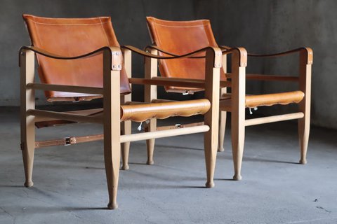 2 x Aage Brun & Søn safari chair