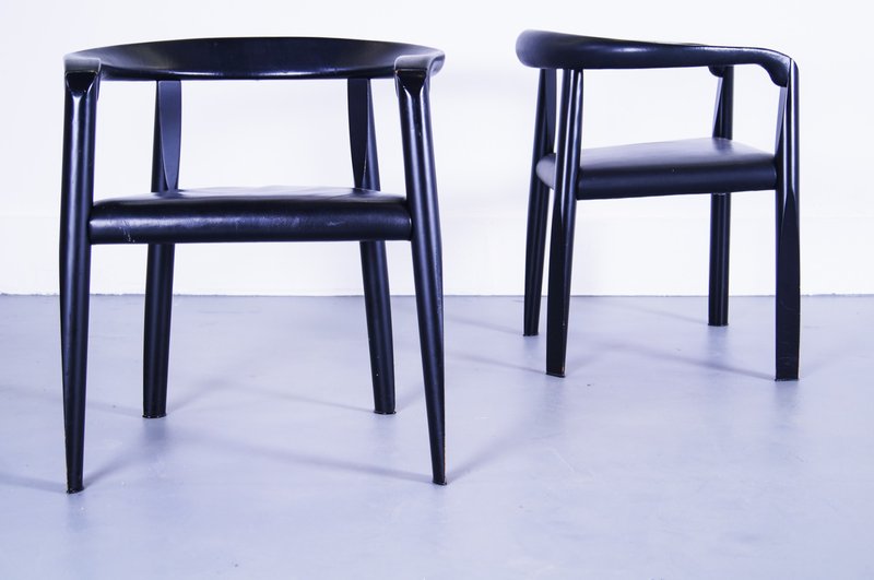 2x Molteni & C Miss Dining Chair by Afra and Tobia Scarpa - 1986 - set of 2