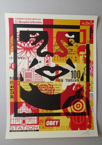 Shepard Fairey - OBEY - Face Collage III - offset