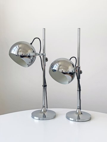 2x Space Age Hillebrand table lamps