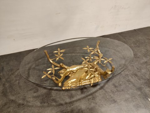 Brass bonsai coffee table by Willy daro, 1970s