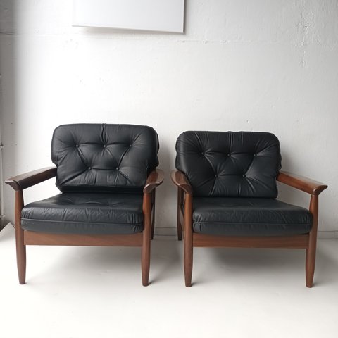 2x Vintage Deens design armchairs