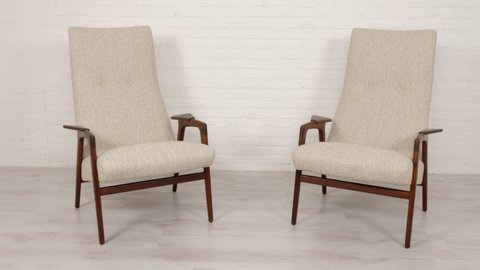 2x Yngve Ekström lounge fauteuils