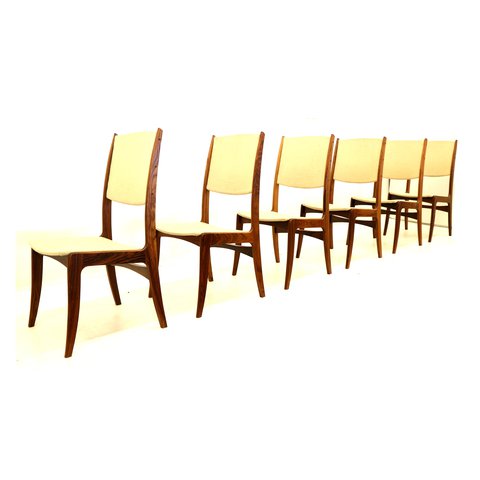 6x P0alissander Deens design stoelen van Dyrlund , jaren ’60, set
