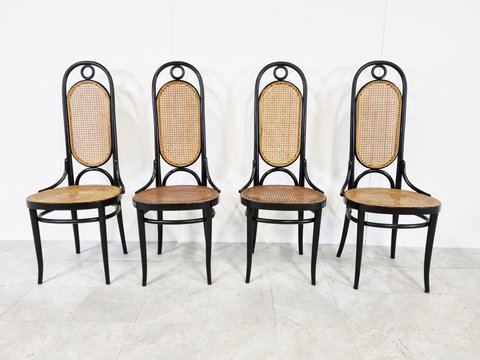 4x Thonet no. 17 dining chairs 1980s