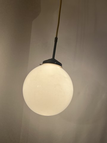 Art deco pendel lamp school lamp koper frame 
