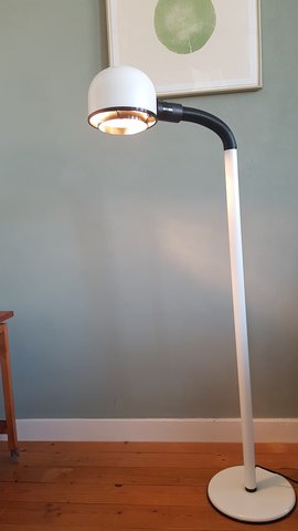 Metalen vintage vloerlamp met flexibele gooseneck