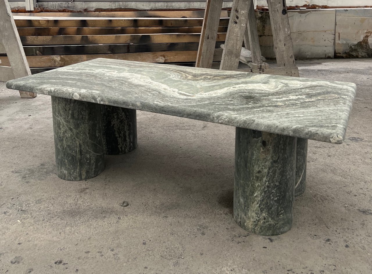 Image 1 of Green marble rectangle coffee table
