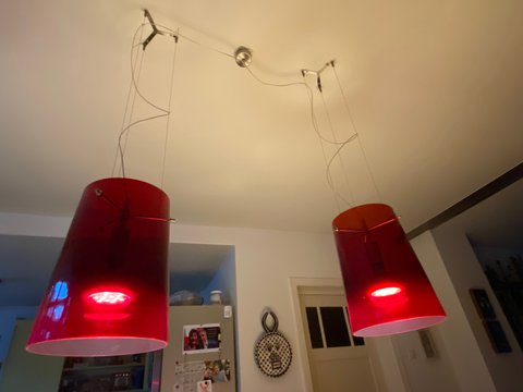 Duo Prandina S2 hanglampen met kappen van mondgeblazen Muranoglas